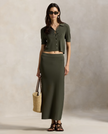 RIB KNIT MIDI SKIRT