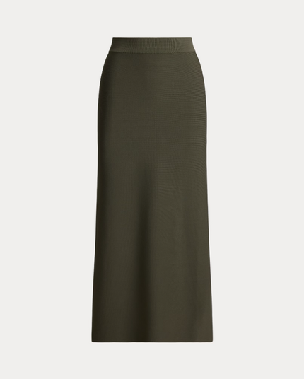 RIB KNIT MIDI SKIRT