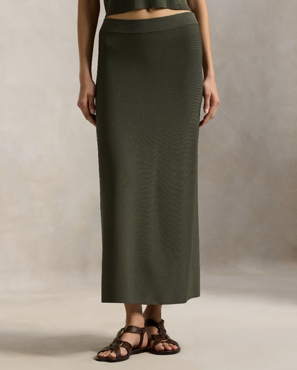 RIB KNIT MIDI SKIRT