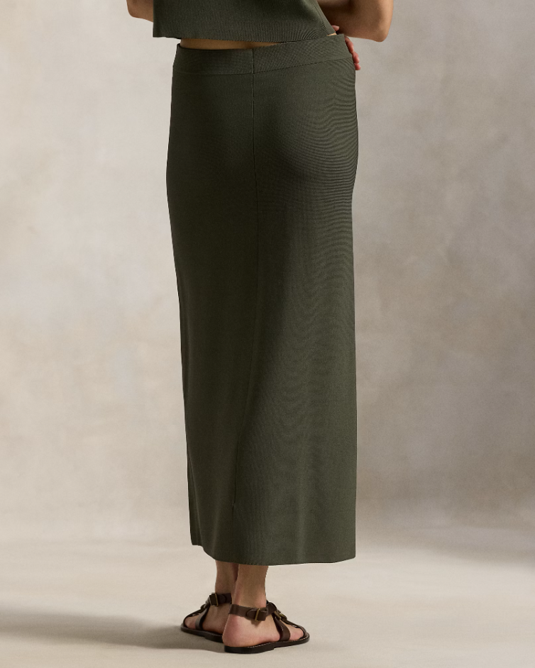 RIB KNIT MIDI SKIRT