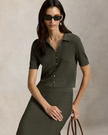 POLO COLLAR SHORT SLEEVE CARDIGAN