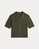 POLO COLLAR SHORT SLEEVE CARDIGAN