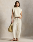 SLEEVELESS COTTON TURTLENECK SWEATER