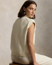 SLEEVELESS COTTON TURTLENECK SWEATER