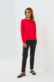 PASSION SWEATER KNIT AND LACE CREWNECK WITH BACK