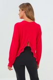 PASSION SWEATER KNIT AND LACE CREWNECK WITH BACK