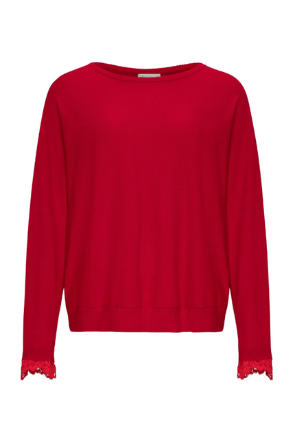 PASSION SWEATER KNIT AND LACE CREWNECK WITH BACK