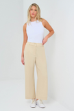 IVANNA PERFORMANCE COTTON CROPPED FLARE PANT IN WHEAT