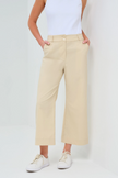 IVANNA PERFORMANCE COTTON CROPPED FLARE PANT IN WHEAT