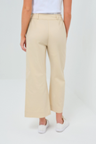 IVANNA PERFORMANCE COTTON CROPPED FLARE PANT IN WHEAT