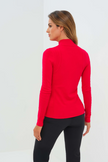 NOELLE SWEATER ZIP UP TOP IN ATOMIC RED