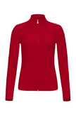 NOELLE SWEATER ZIP UP TOP IN ATOMIC RED