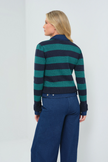 SIENNA SWEATER KNIT AND PERFORMANCE DENIM TRUCKER JACKET