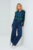 SIENNA SWEATER KNIT AND PERFORMANCE DENIM TRUCKER JACKET