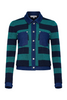 SIENNA SWEATER KNIT AND PERFORMANCE DENIM TRUCKER JACKET