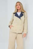LEXIE PERFORMANCE COTTON AND NYLON REVERSIBLE TRENCH JACKET