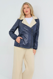 LEXIE PERFORMANCE COTTON AND NYLON REVERSIBLE TRENCH JACKET