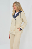 LEXIE PERFORMANCE COTTON AND NYLON REVERSIBLE TRENCH JACKET