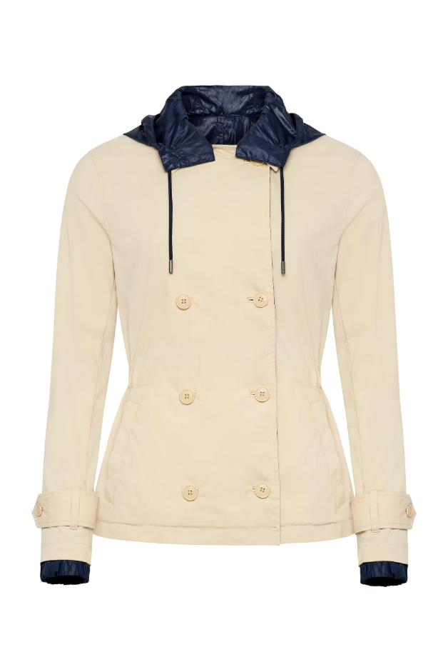 LEXIE PERFORMANCE COTTON AND NYLON REVERSIBLE TRENCH JACKET