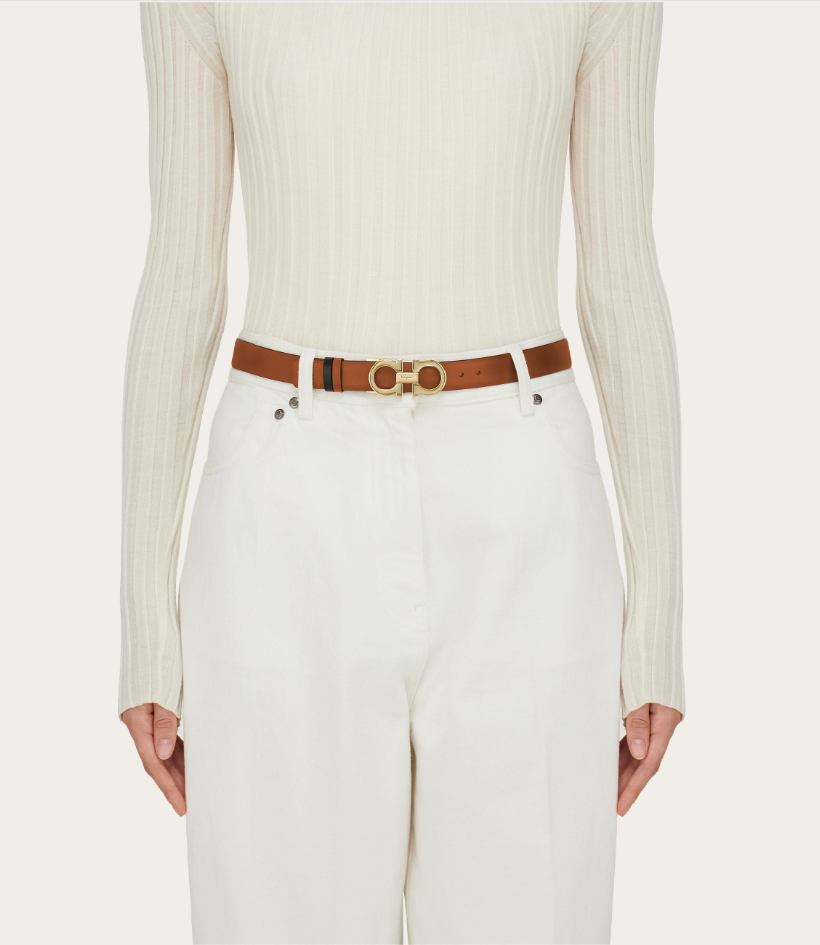 REVERSIBLE AND ADJUSTABLE GANCINI BELT IN SELLA AND BLACK