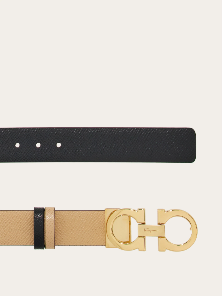 REVERSIBLE AND ADJUSTABLE GANCINI BELT IN MACADAMIA