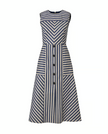 ALINE DENIM SLEEVELESS STRIPE DRESS