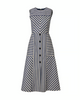 ALINE DENIM SLEEVELESS STRIPE DRESS
