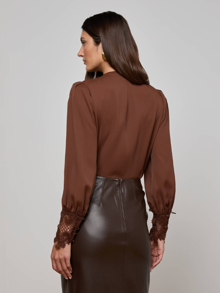 AVA BLOUSE IN HOT FUDGE