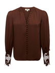 AVA BLOUSE IN HOT FUDGE