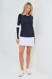 KENSLEY CONTRAST SLEEVE PIMA TOP