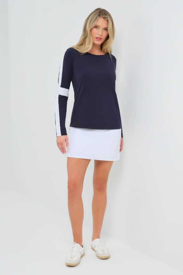 KENSLEY CONTRAST SLEEVE PIMA TOP