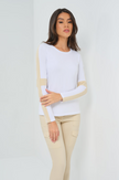 KENSLEY CONTRAST SLEEVE PIMA TOP