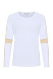 KENSLEY CONTRAST SLEEVE PIMA TOP