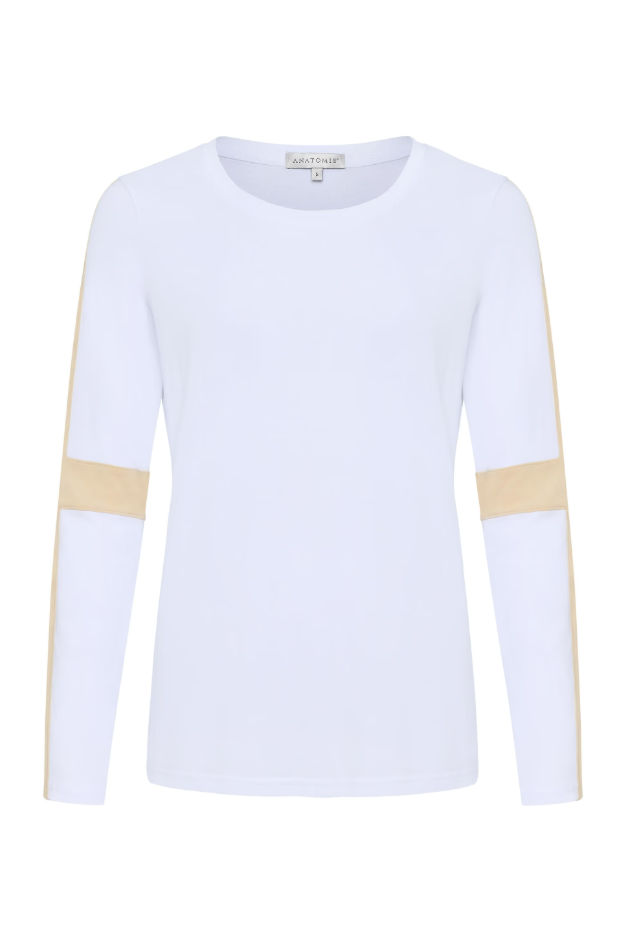 KENSLEY CONTRAST SLEEVE PIMA TOP