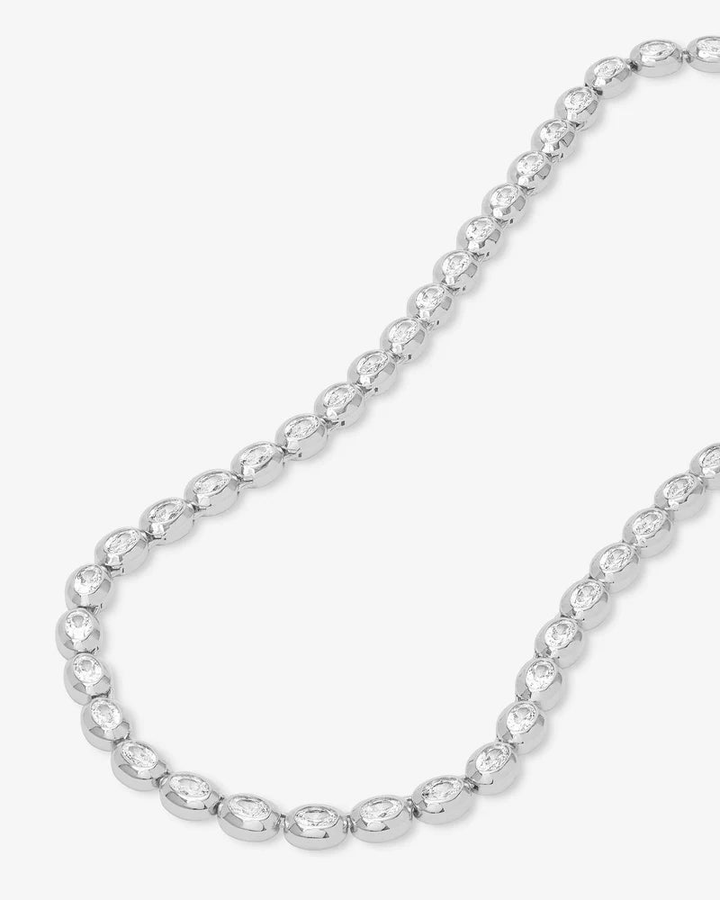 SHES A BOSS TENNIS NECKLACE 16IN IN SILVER