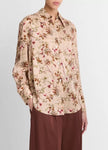 SILK ORCHID VINE BIAS LONG SLEEVE BLOUSE