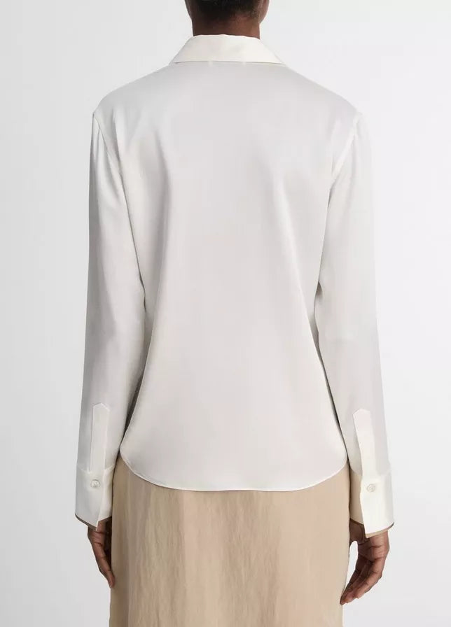 TIPPED SLIM LONG SLEEVE BLOUSE