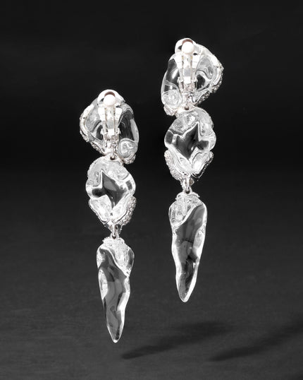 SILVERLAKE LUCITE LARGE CLIP EARRING