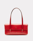 SLIM TOTE IN CROC EMBOSS LEATHER