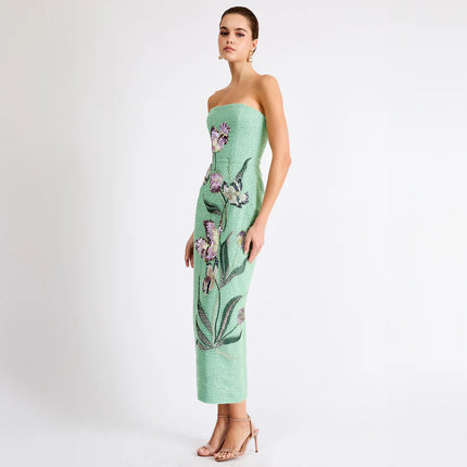 SOFIA BEADED GOWN IN SEAFOAM