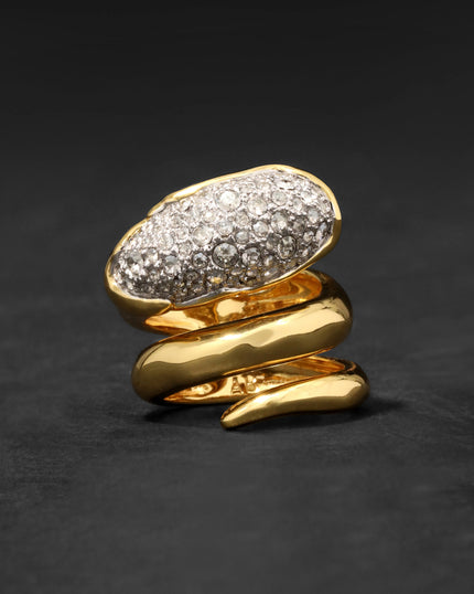 SOLANALES CRYSTAL COILED PEBBLE RING