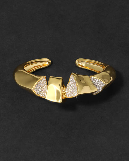 SOLANANALES CRYSTAL PEAK HINGE CUFF BRACELET