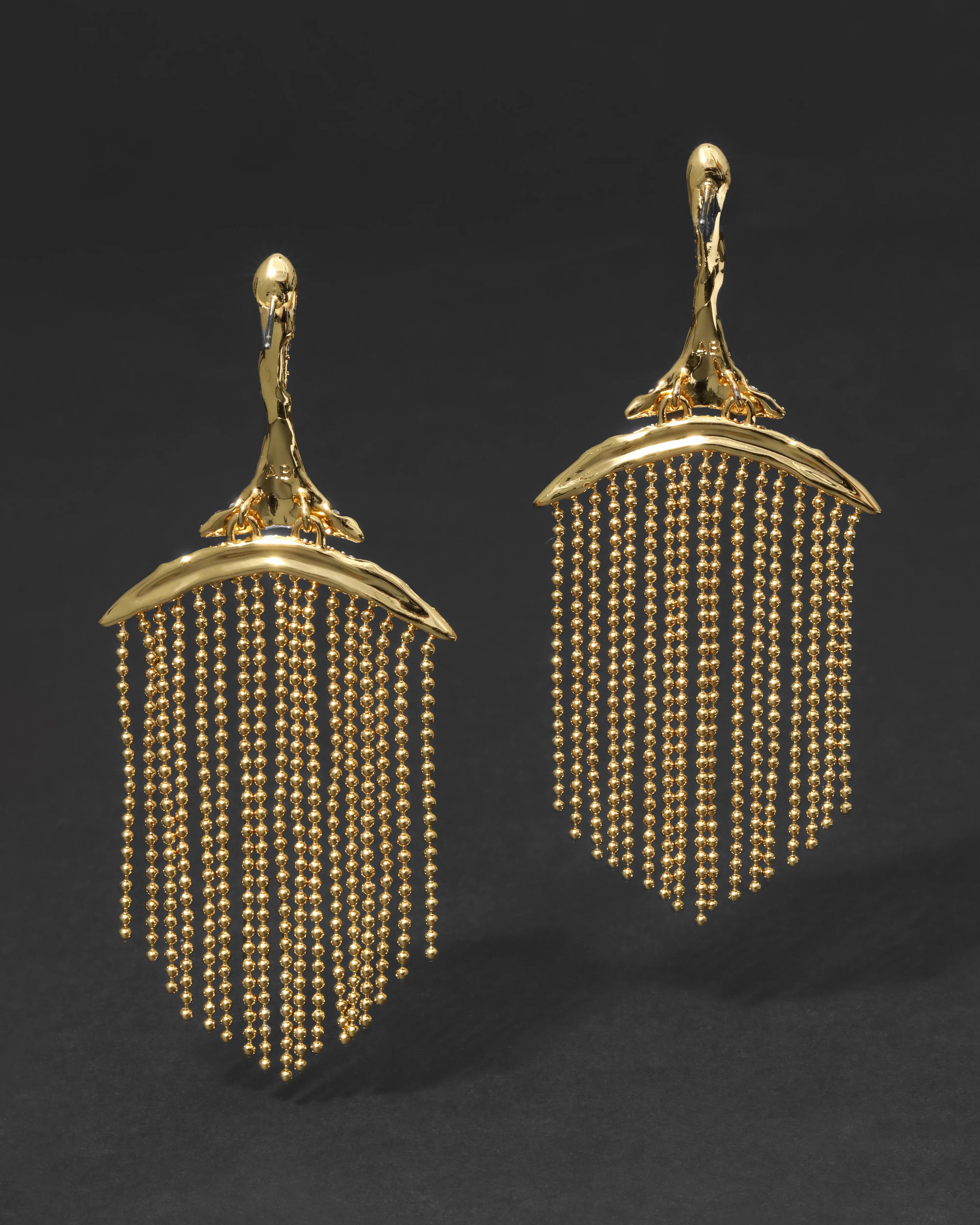 SOLANALES CRYSTAL FRINGE CHANDELIER  EARRING