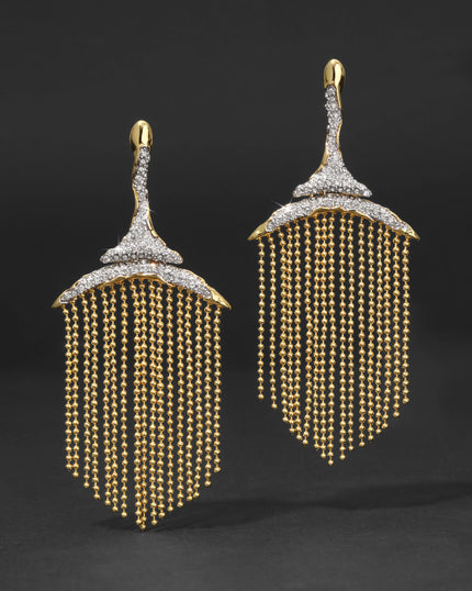 SOLANALES CRYSTAL FRINGE CHANDELIER  EARRING