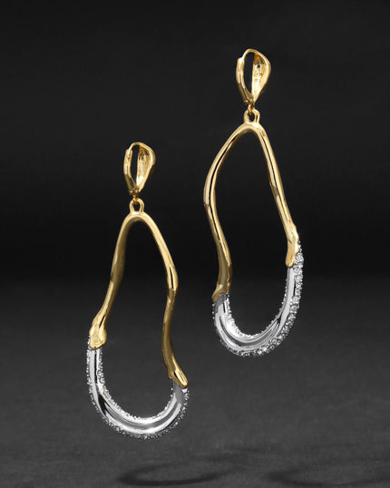 SOLANALES CRYSTAL CURVE LEVERBACK DROP EARRING