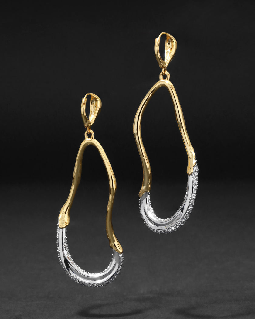 SOLANALES CRYSTAL CURVE LEVERBACK DROP EARRING