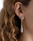SOLANALES LINEAR CRYSTAL TEARDROP EARRING