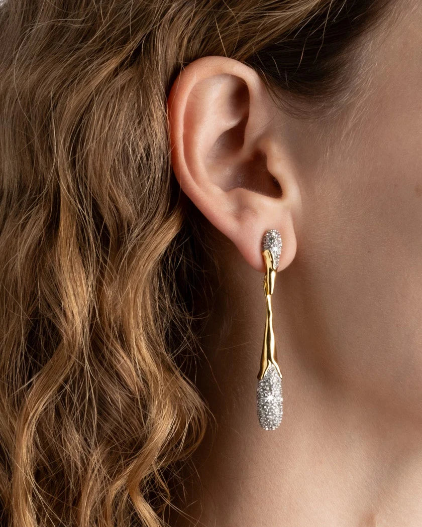 SOLANALES LINEAR CRYSTAL TEARDROP EARRING