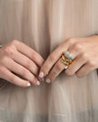 SOLANALES CRYSTAL COILED PEBBLE RING