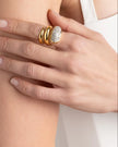 SOLANALES CRYSTAL COILED PEBBLE RING